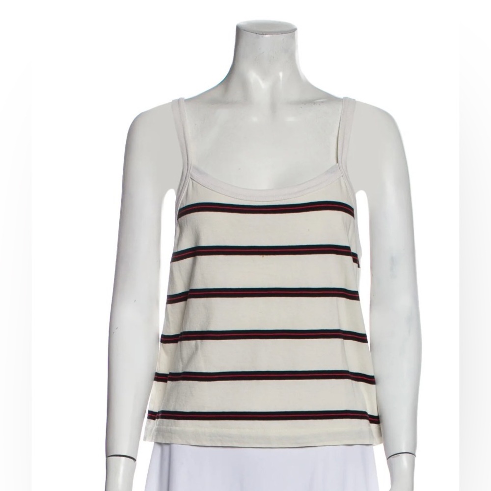 RE/DONE Striped Square Neckline Top Size M